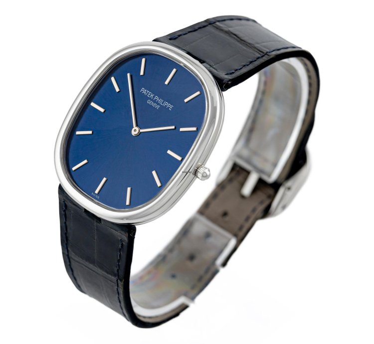 Patek Philippe Golden Ellipse Platinum Blue Dial Ref 5738p-001 Full Set
