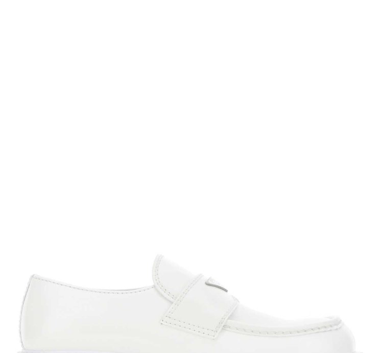 White Leather Loafers