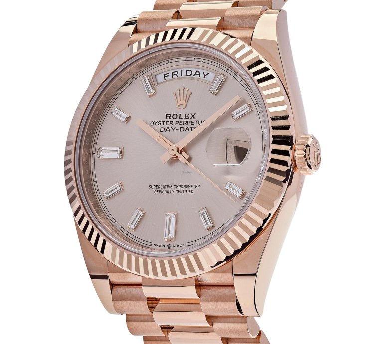 Rolex Day-date 40 228235 Rose Gold Sundust Diamond Dial