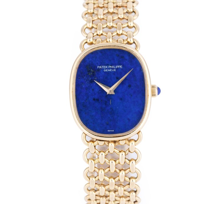 Patek Philippe Golden Ellipse Ultra Rare Golden Ellipse Ref 3848 901 Lapis Lazuli Dial 27mm 18k Yellow Gold Box And Papers 1980