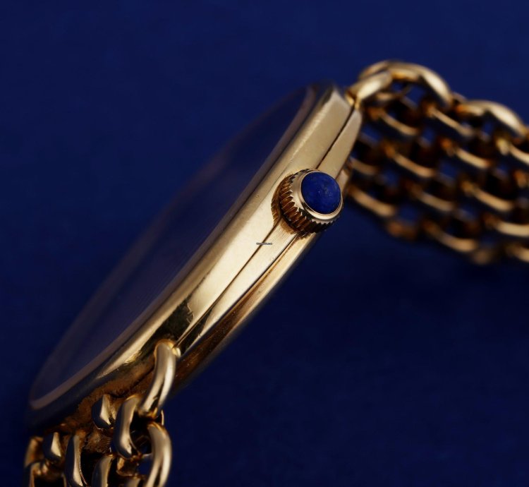 Patek Philippe Golden Ellipse Ultra Rare Golden Ellipse Ref 3848 901 Lapis Lazuli Dial 27mm 18k Yellow Gold Box And Papers 1980