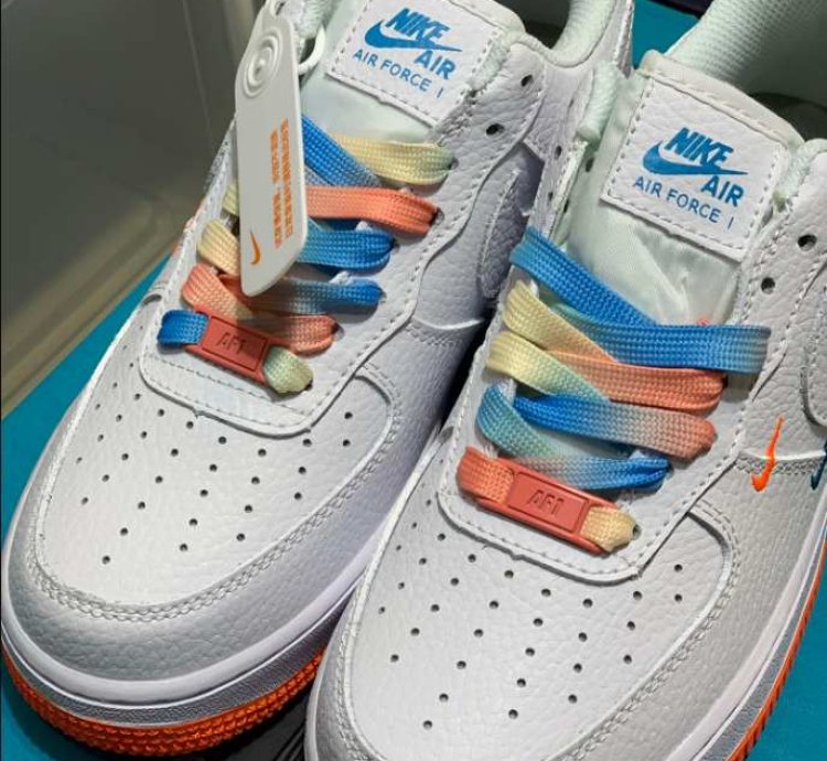 Nike Air Force 1 Rice White Orange Blue