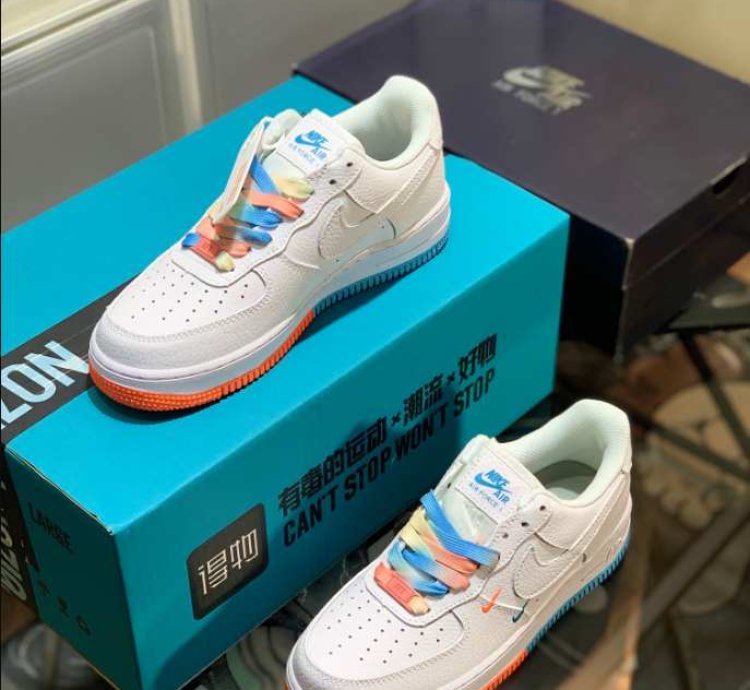 Nike Air Force 1 Rice White Orange Blue