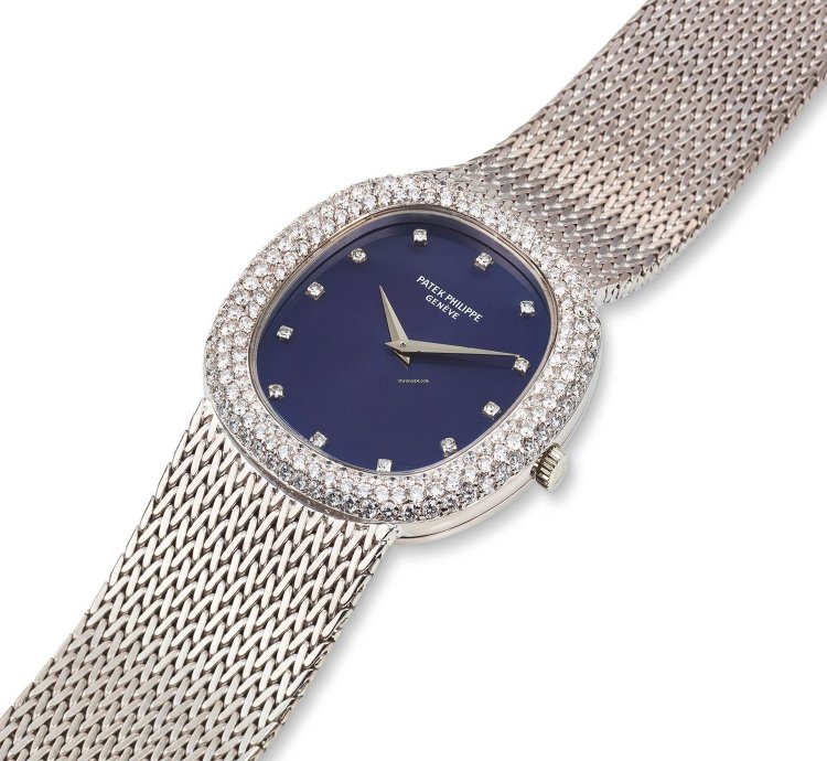 Patek Philippe Golden Ellipse White Gold And Diamond Ellipse Bracelet Watch