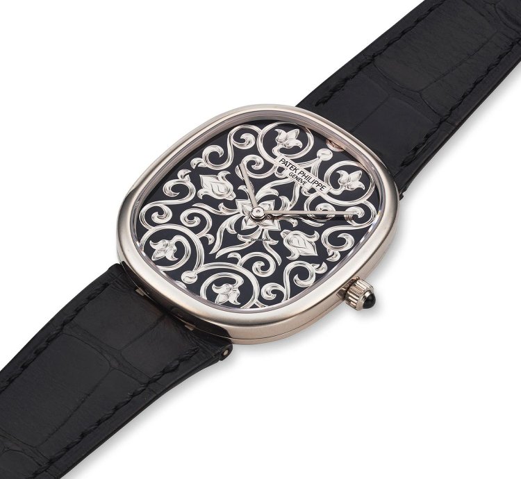 Patek Philippe Golden Ellipse White Gold And Enamel Ellipse Ref 5738 51g