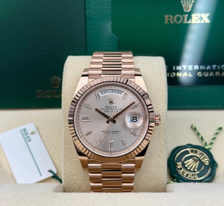Rolex Day-date 40 228235a Day-date 40mm Sundust Baguette Diamond Set Presidential