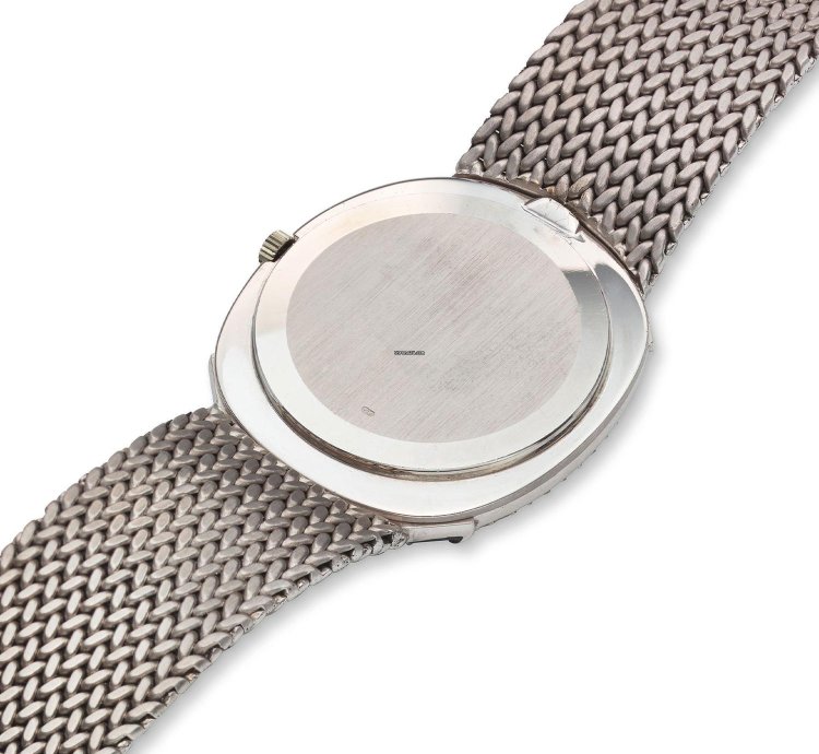 Patek Philippe Golden Ellipse White Gold Diamond And Sapphire Ellipse Bracelet Watch