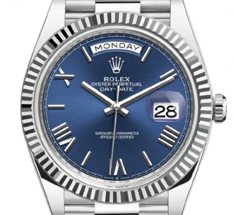 Rolex Day-date 40 228236 40mm Platinum Bracelet Blue Roman Dial Unworn 2024
