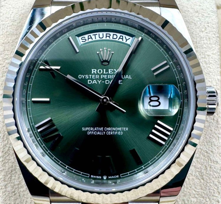 Rolex Day-date 40 228236 40mm Platinum Bracelet Green Roman Dial Unworn 2024