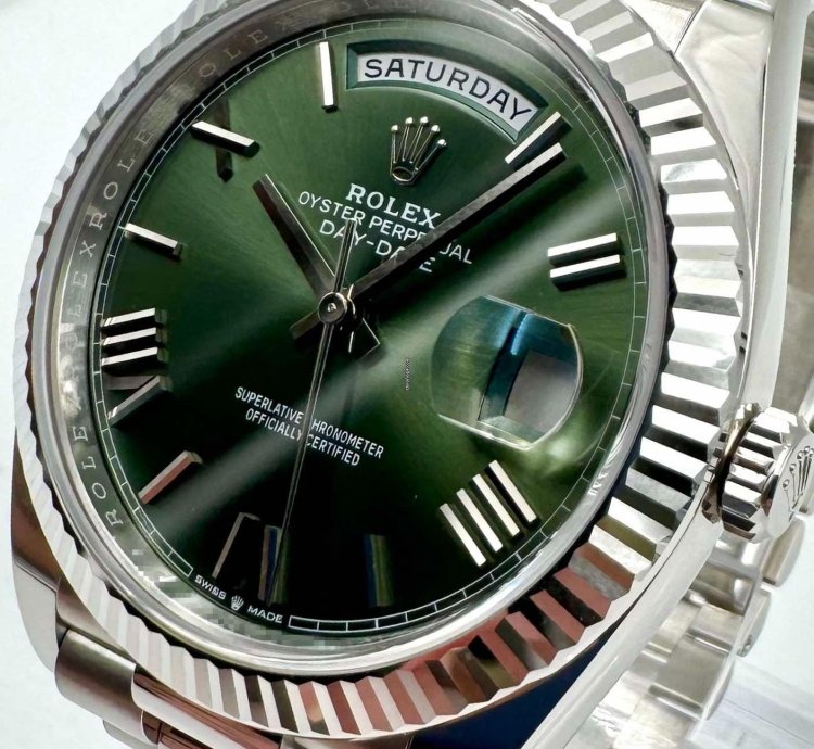Rolex Day-date 40 228236 40mm Platinum Bracelet Green Roman Dial Unworn 2024