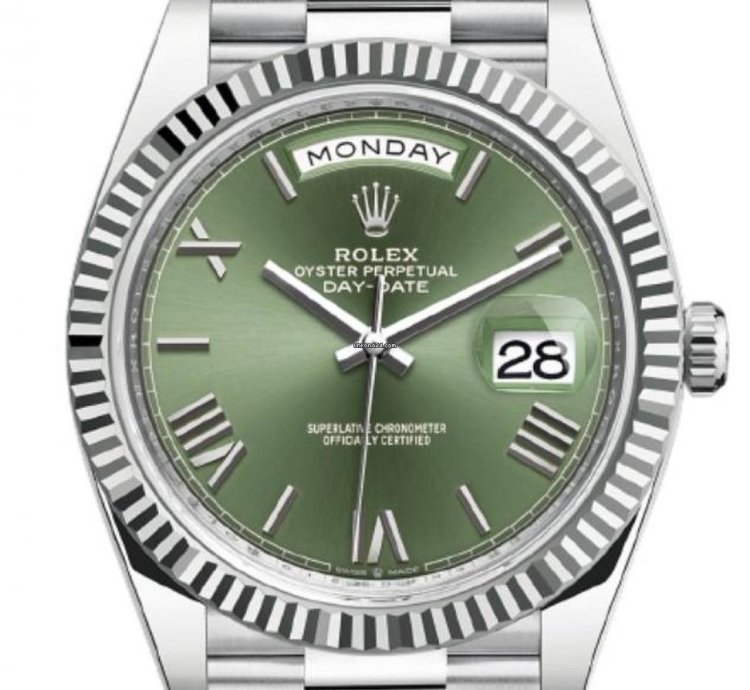 Rolex Day-date 40 228236 40mm Platinum Bracelet Green Roman Dial Unworn 2024