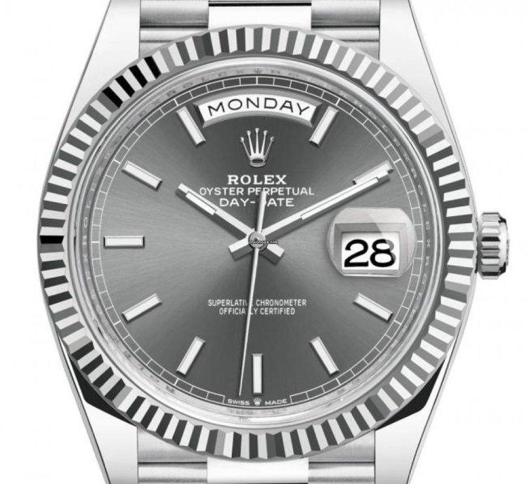 Rolex Day-date 40 228236 40mm Platinum Bracelet Rhodium Index Dial Unworn 2024