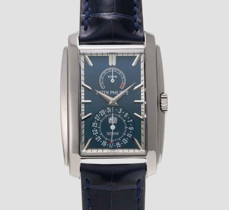 Patek Philippe Gondolo 8 Day Manual Wind Blue Dial 18k White Gold