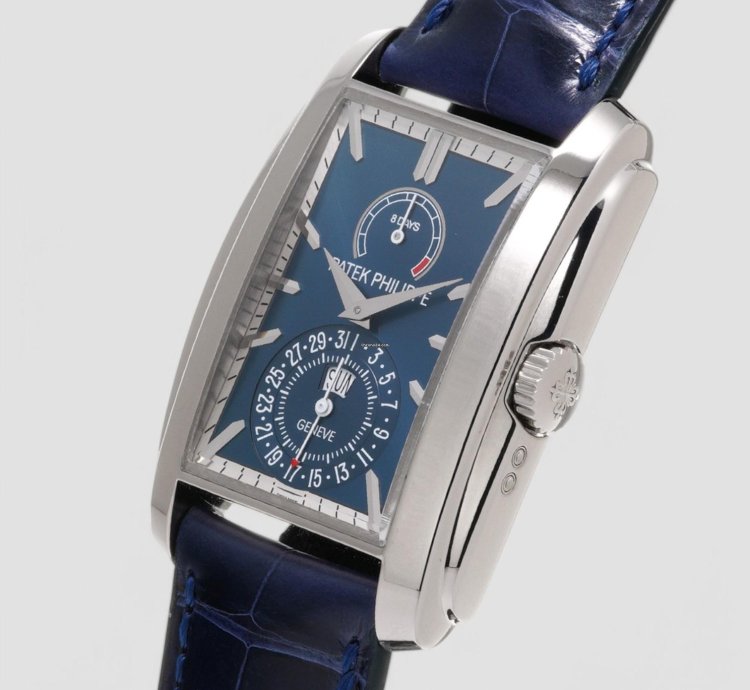 Patek Philippe Gondolo 8 Day Manual Wind Blue Dial 18k White Gold