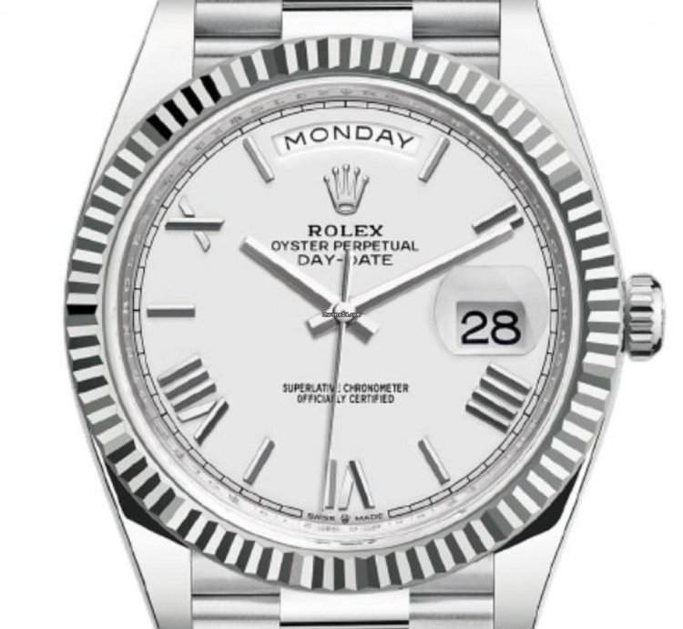 Rolex Day-date 40 228236 40mm Platinum Bracelet White Roman Dial Unworn 2023