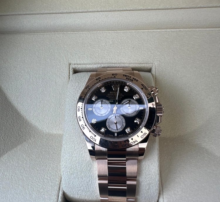 Rolex Daytona Black Dial Diamonds Rose Gold