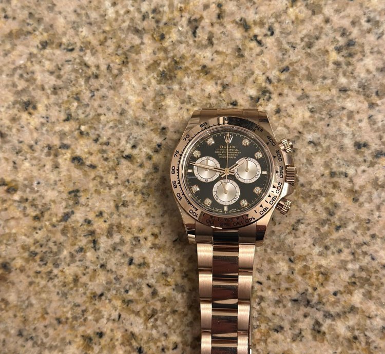 Rolex Daytona Black Dial Diamonds Rose Gold