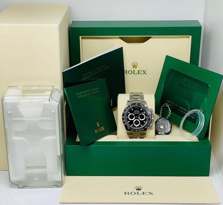 Rolex Daytona Black Dial New Stickers Eu lc100 Full Set 116500ln