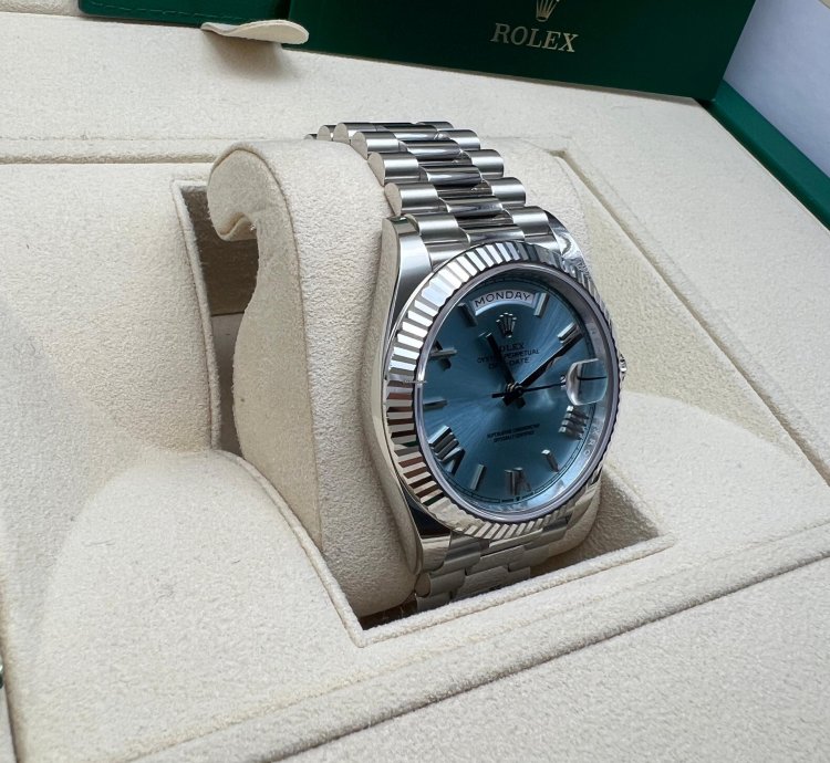 Rolex Day-date 40 228236 Platinum Ice Blue Dial New 2022