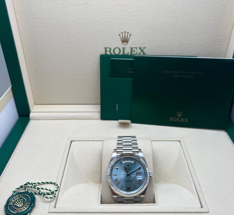 Rolex Day-date 40 228236 Platinum Ice Blue Dial New 2022