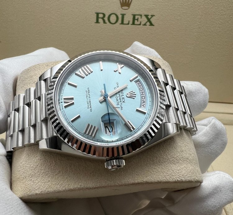 Rolex Day-date 40 228236 Platinum Ice Blue Dial New 2022