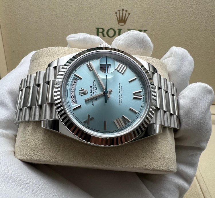 Rolex Day-date 40 228236 Platinum Ice Blue Dial New 2022