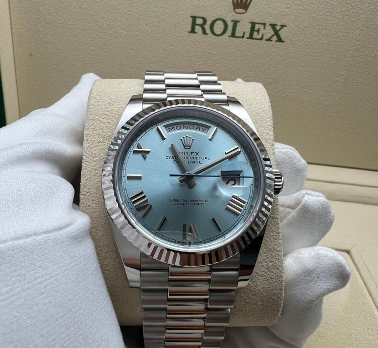 Rolex Day-date 40 228236 Platinum Ice Blue Dial New 2022