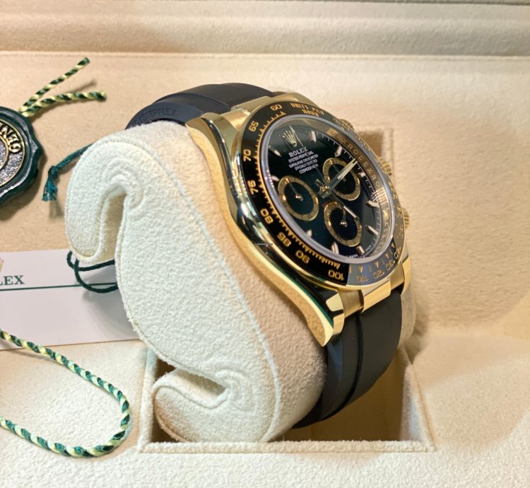 Rolex Daytona Black Dial Oysterflex Yellow Gold 40mm