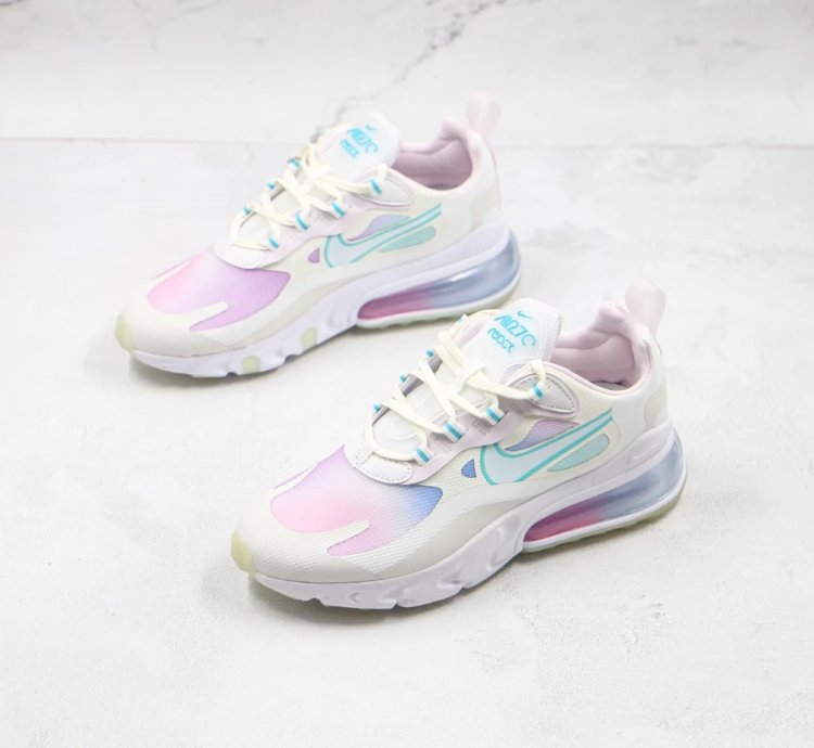 Nike Air Max 270 React Se Summit White Bleached Aqua Light Violet Sail