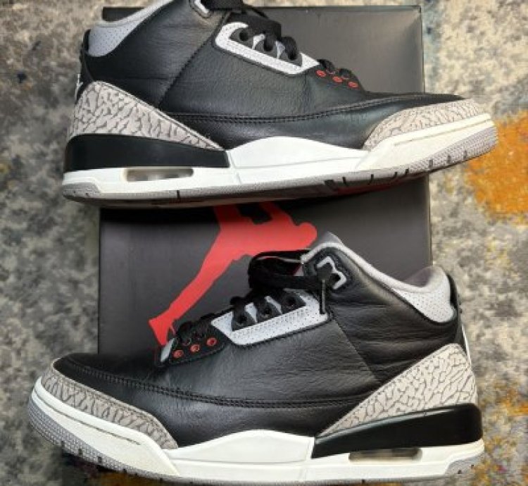 Air Jordan Retro 3 Black Cement 2024 Size 8 5