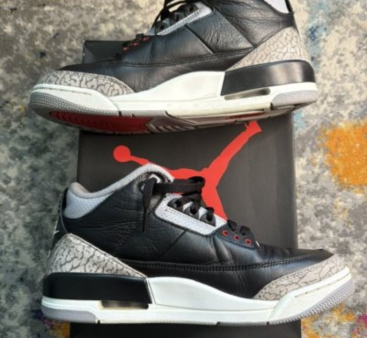 Air Jordan Retro 3 Black Cement 2024 Size 8 5