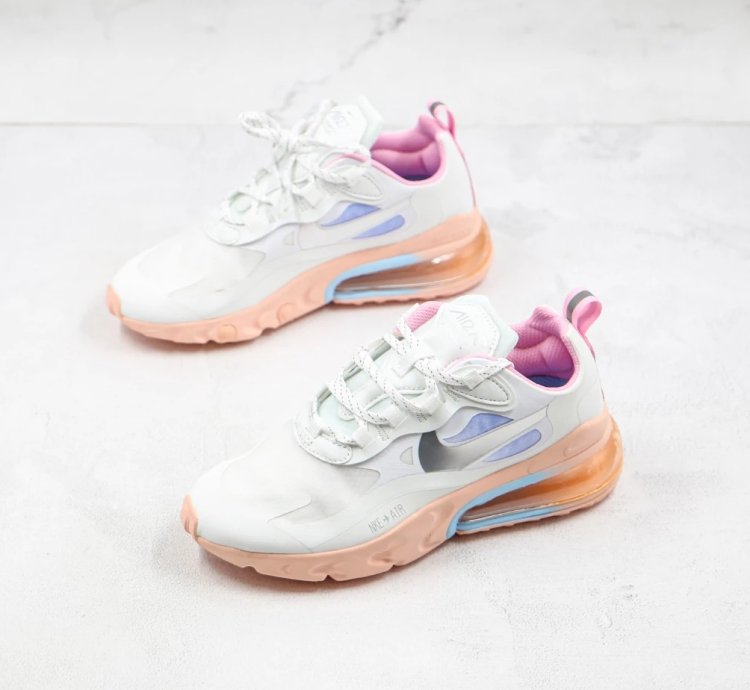 Nike Air Max 270 React White Washed Coral Hyper Blue