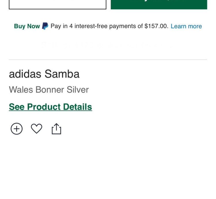 New Sz 11 Wales Bonner Adidas Silver Samba