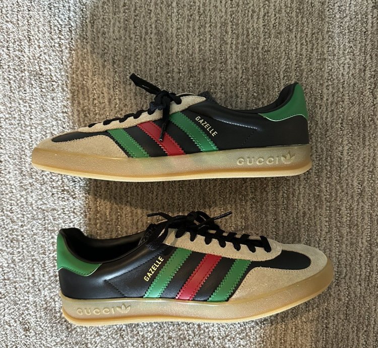 New- Gucci Adidas Gazelle - Black - Size 10