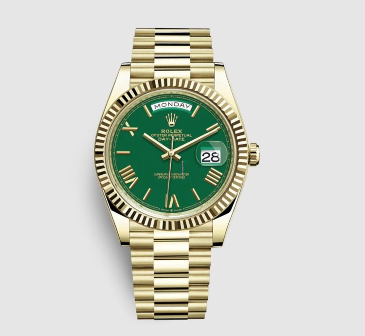Rolex Day-date 40 228238 18k Yellow Gold Green Roman Dial 40mm