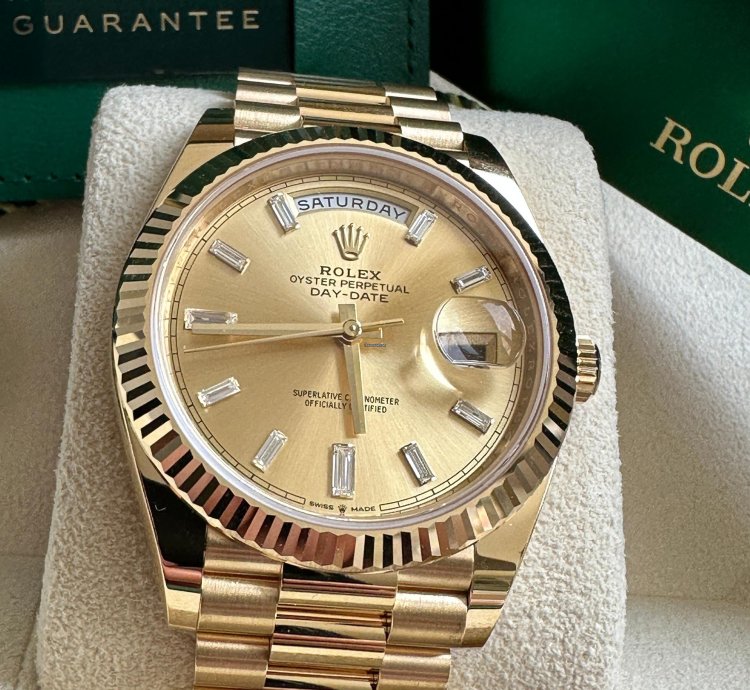 Rolex Day-date 40 228238 2023 Yellow Gold President Champagne Diamond Dial - Unworn Complete Set