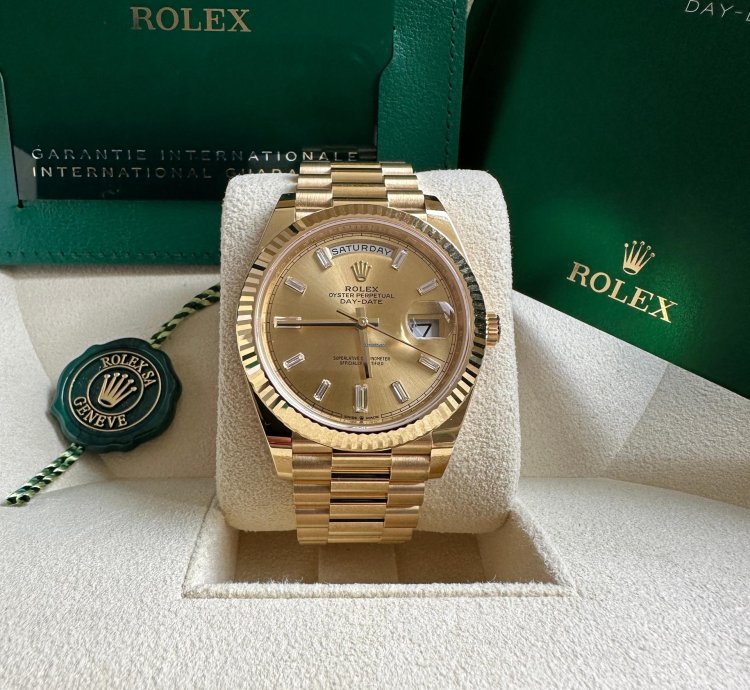 Rolex Day-date 40 228238 2023 Yellow Gold President Champagne Diamond Dial - Unworn Complete Set