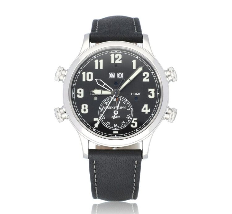 Patek Philippe Grand Complications Alarm Travel Time Platinum Black Leather 21 Vat Deductible
