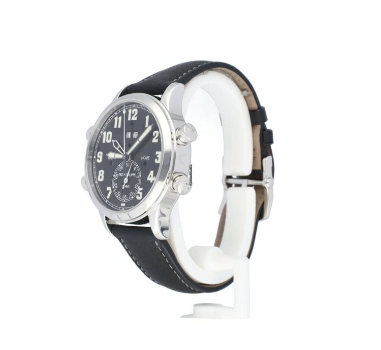 Patek Philippe Grand Complications Alarm Travel Time Platinum Black Leather 21 Vat Deductible
