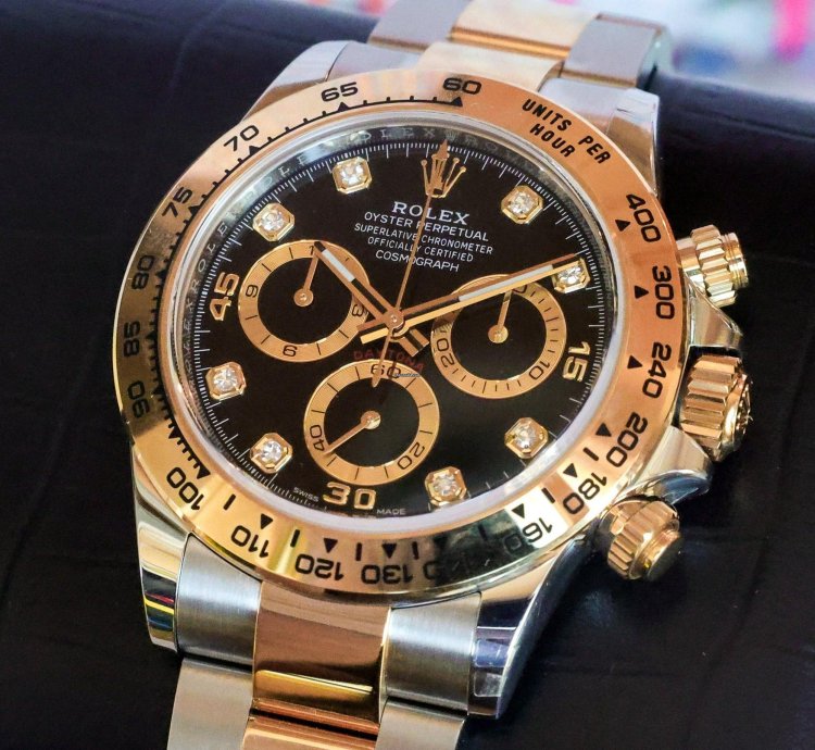 Rolex Daytona Black Diamond Dial 116503 2023 Unworn 40mm 18k Yellow Gold Steel Full Set