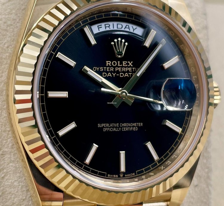 Rolex Day-date 40 228238 40mm Yellow Gold Black Index Dial Unworn 2023