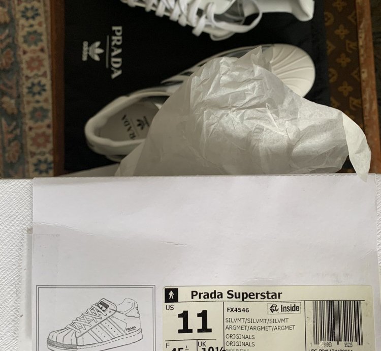 Prada Adidas Superstar In Metallic Silver