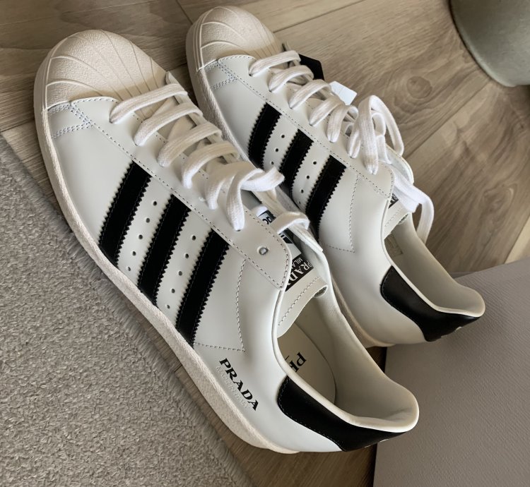 Prada Adidas White Black Superstar Sneakers