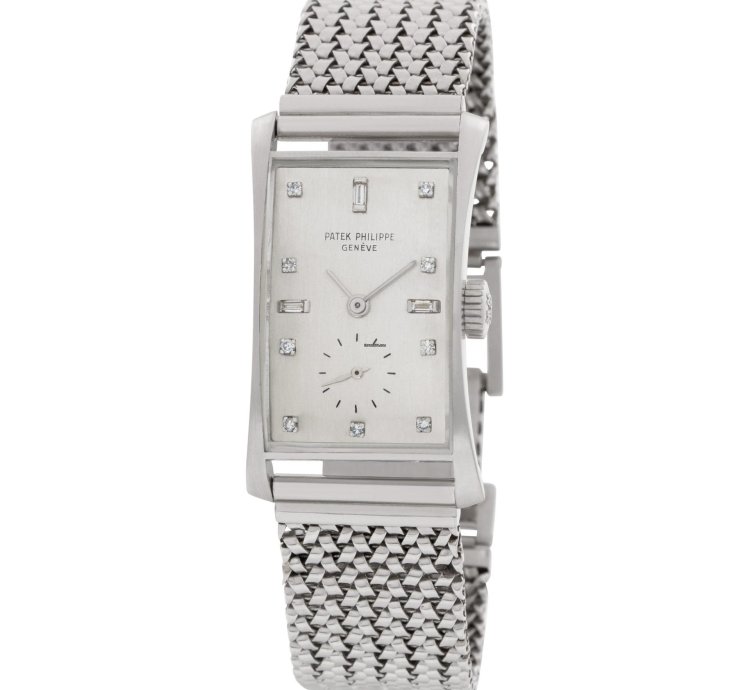 Patek Philippe Hour Glass Tegola 1593 Platinum 41mm Watch