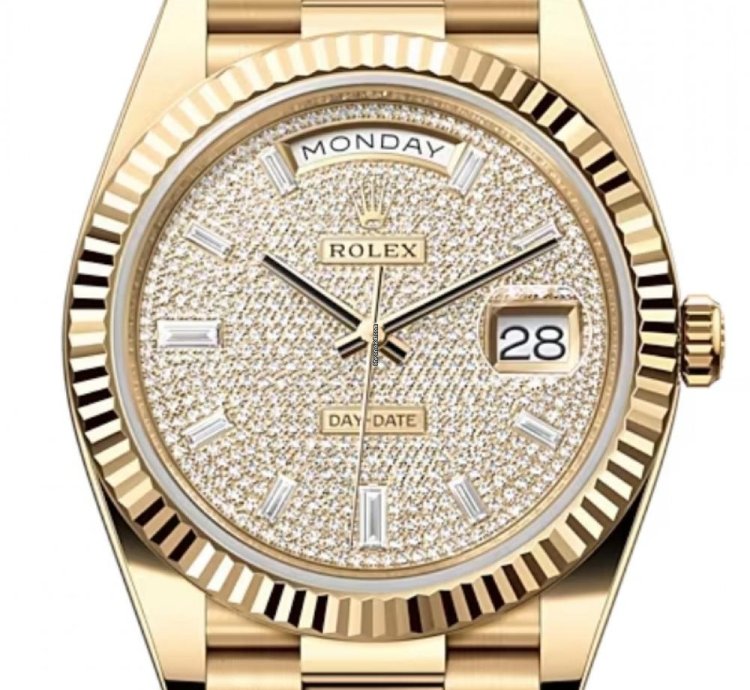 Rolex Day-date 40 228238 40mm Yellow Gold Pave Dial Unworn 2023