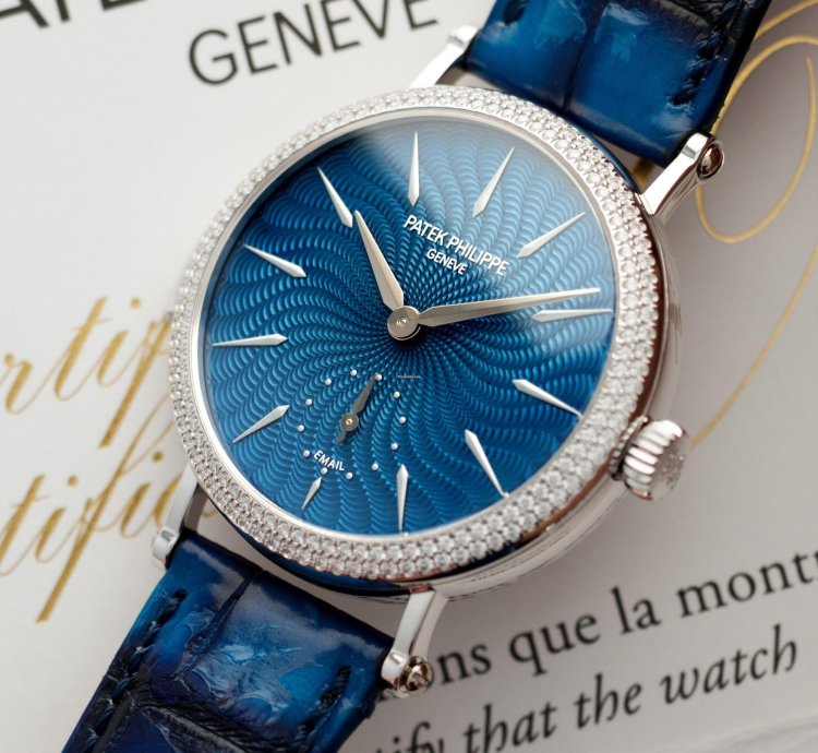 Patek Philippe Minute Repeater Enamel Diamond Watch Ref 7040
