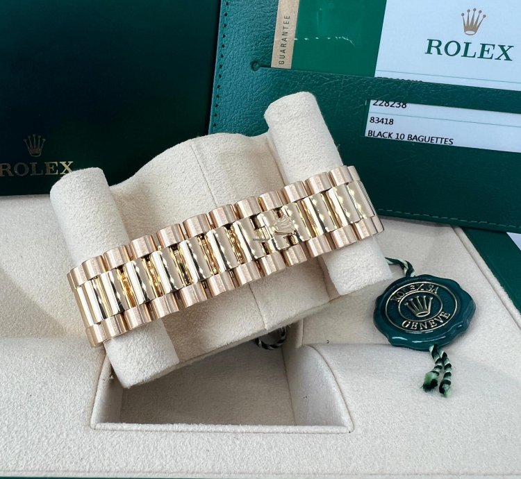 Rolex Day-date 40 228238 Black Baguette Diamond Dial Full Set