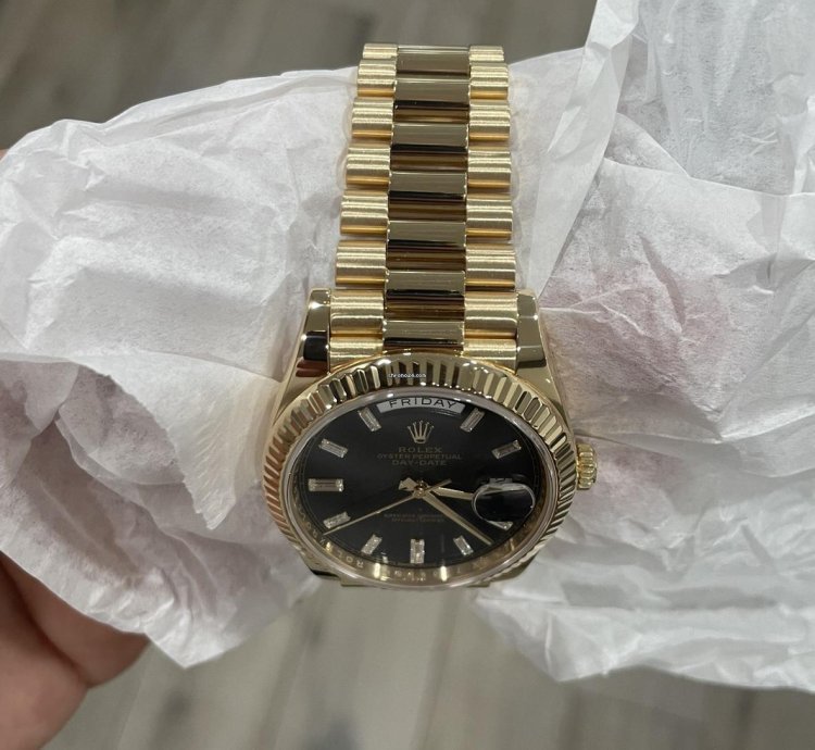 Rolex Day-date 40 228238 Black Baguette Diamond Dial Full Set
