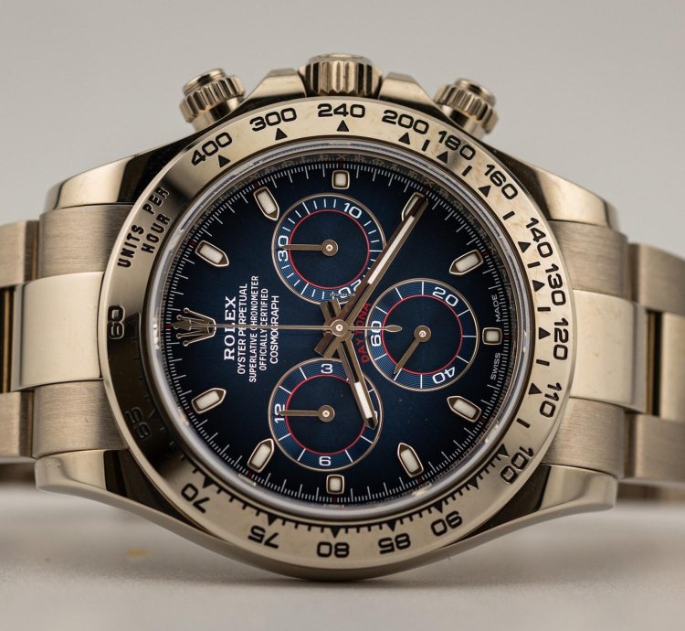 Rolex Daytona Blue Dial 2022 White Gold Box Papers