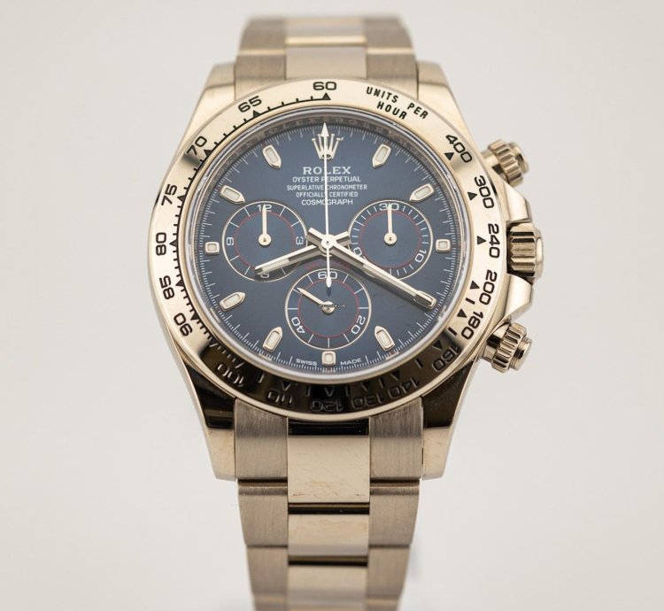 Rolex Daytona Blue Dial 2022 White Gold Box Papers